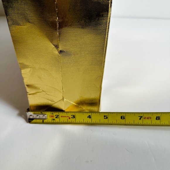 Authentic Burberry Gold Paper Shopping Bag Gold Knight Logo Discounted - Picture 7 of 9